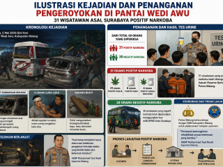 ‎Jadi Korban Pengeroyokan di Pantai Wedi Awu, 31 Wisatawan Asal Surabaya Positif Narkoba