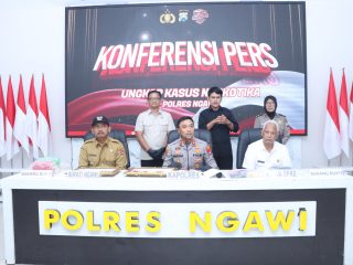 Polres Ngawi Amankan 2 Tersangka Pengedar Narkoba 223,842 gram Sabu Disita