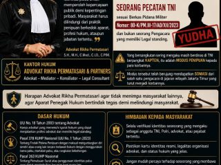 Advokat Rikha Permatasari Dorong TNI-Polri Tindak Tegas Pelaku Pemalsuan Identitas Berkedok Aparat dan Kuasa Hukum