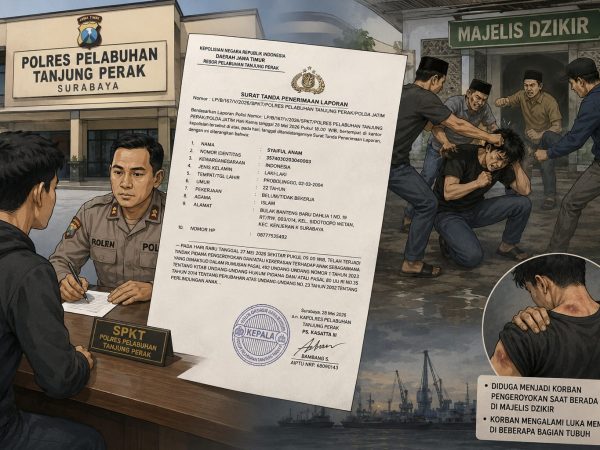 Diduga Jadi Korban Pengeroyokan di Majelis Dzikir, Pemuda Surabaya Resmi Lapor ke Polres Pelabuhan Tanjung Perak