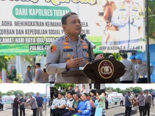 Pererat Silaturahmi dengan Warga, Polres Tuban Distribusikan Puluhan Hewan Kurban ke Pesantren dan Masjid
