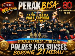 "Perak BISA", HUT Bhayangkara ke-80 di Piala Kapolda Jatim 2026 Polres KP3 Sukses Borong 21 Medali