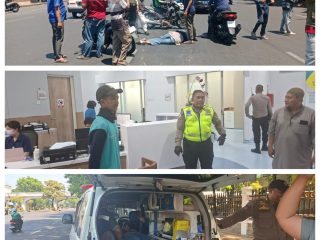 Motor Tabrak Tosa Bermuatan Kayu di Jalan Pahlawan Surabaya, Korban Dilarikan ke Rumah Sakit