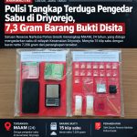Polisi Tangkap Terduga Pengedar Sabu di Driyorejo, 7,3 Gram Barang Bukti Disita