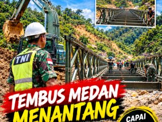 TNI Kebut Jembatan Bailey Penghubung Aceh Timur–Gayo Lues, Progres Capai 80 Persen