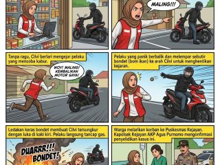 Pergoki Maling Motor di Pasuruan, Seorang Wanita Dilempar Bondet