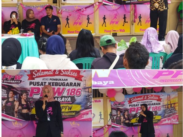 Pusat Kebugaran PFW 186 Surabaya", dengan Slogan "Bersama PFW : Sehat Jasmani, Kuat Finansial"