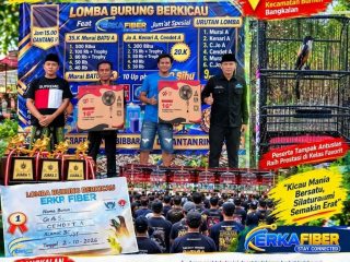 Kolaborasi Sukses ERKA FIBER dan AMP, Lomba Burung Berkicau di Burneh Berlangsung Meriah