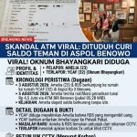 BENARKAH??? Ada Dugaan Pencurian ATM Rp4,5 Juta di Benowo Surabaya, "Seret Nama Oknum Bhayangkari"???